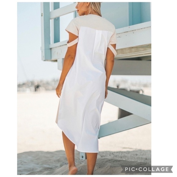 Color Block Dress - White & Beige - Picture 4 of 4